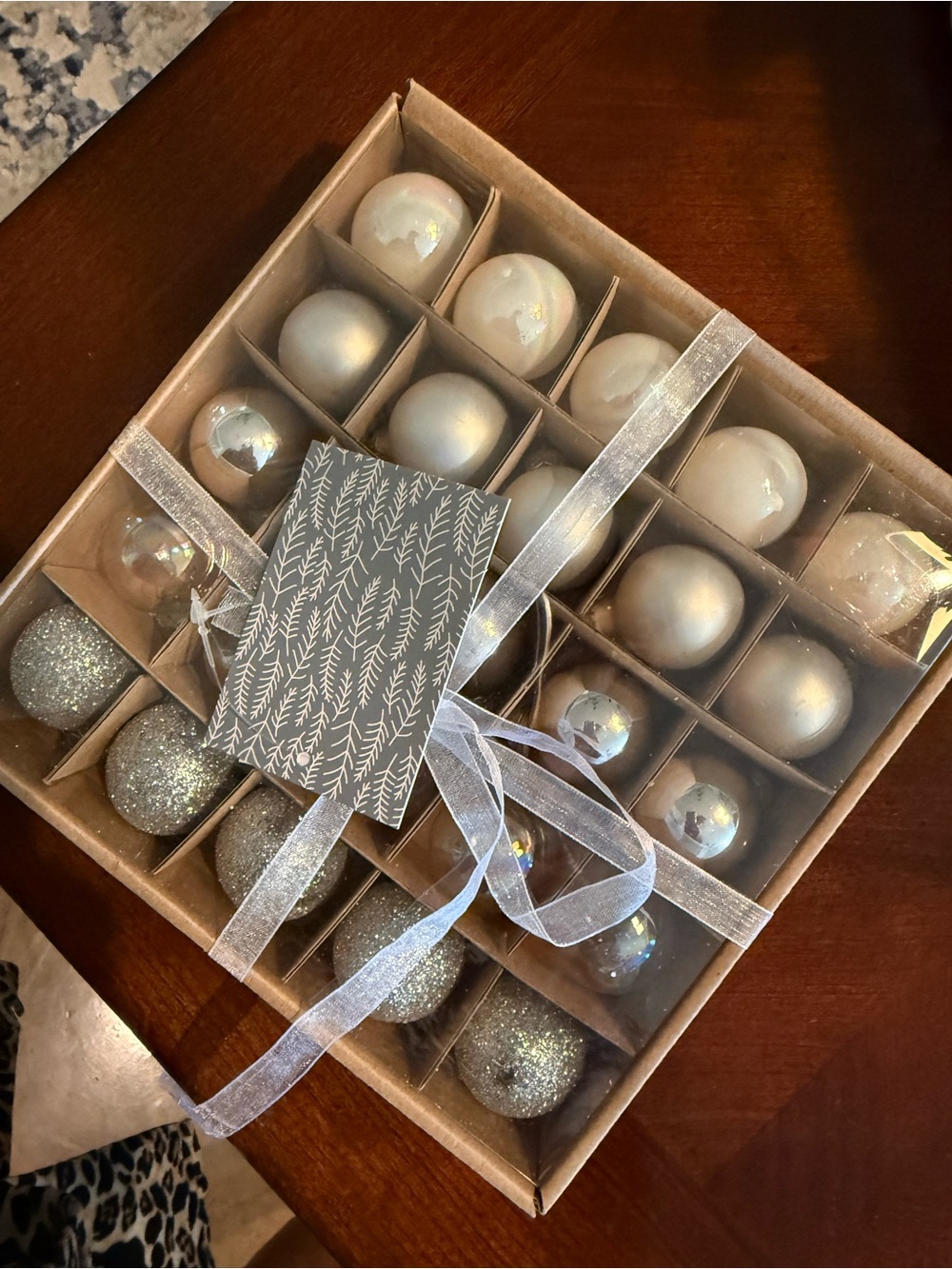 Pier 1 Silver and Iridescent Holiday Ornament Set